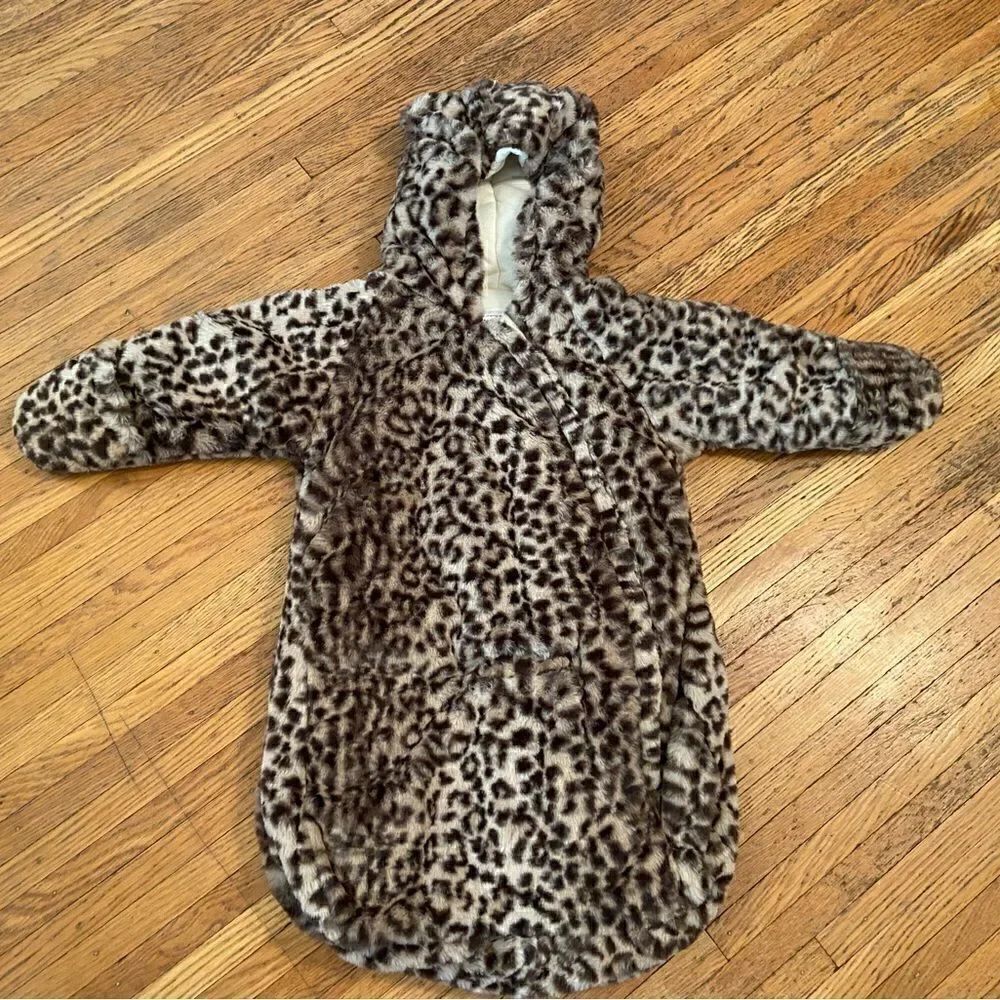 Carters cheetah/leopard print faux fur pram bag snowsuit